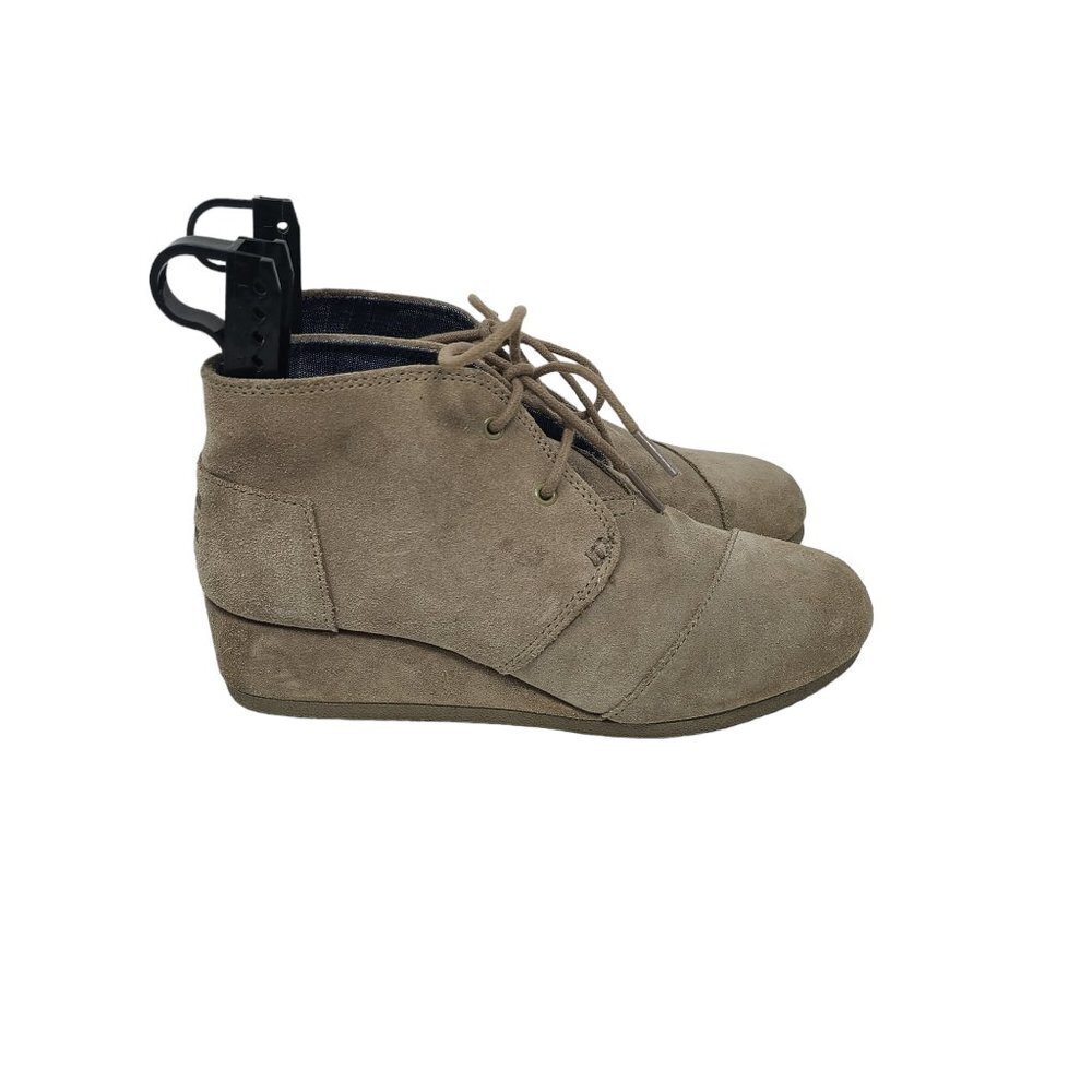 TOMS Women’s Kala Suede‎ Desert Wedge Bootie Tan Beige Taupe Size 5